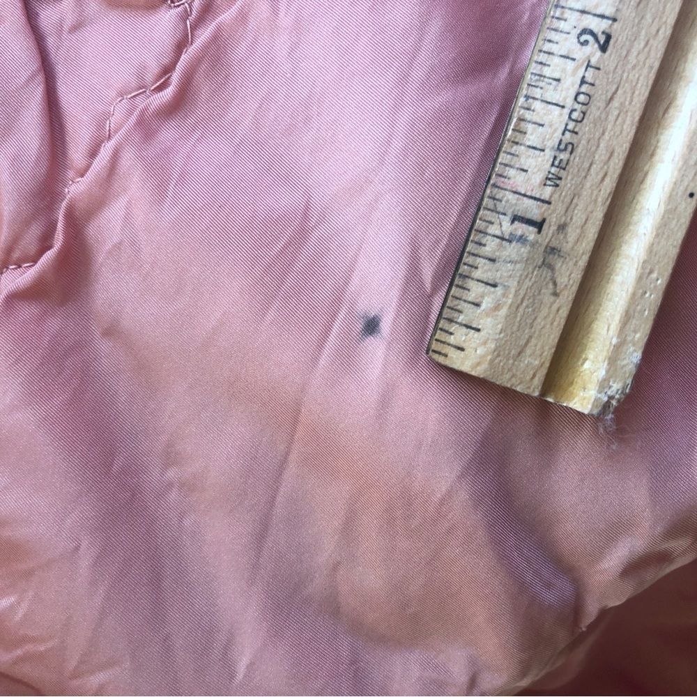 Vintage Peach Satin Coverlet Bedspread 68 x 78 - Picture 9 of 12